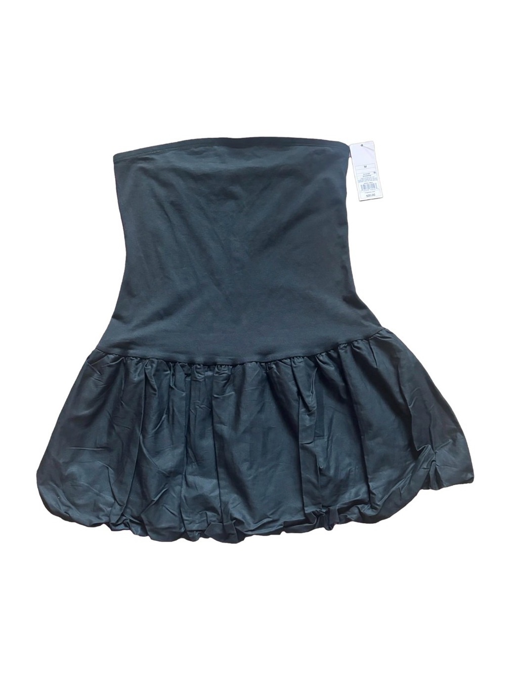 NWT Wild Fable Black Bubble Hem Tube Top Size M Banded Bottom Y2K Coquette